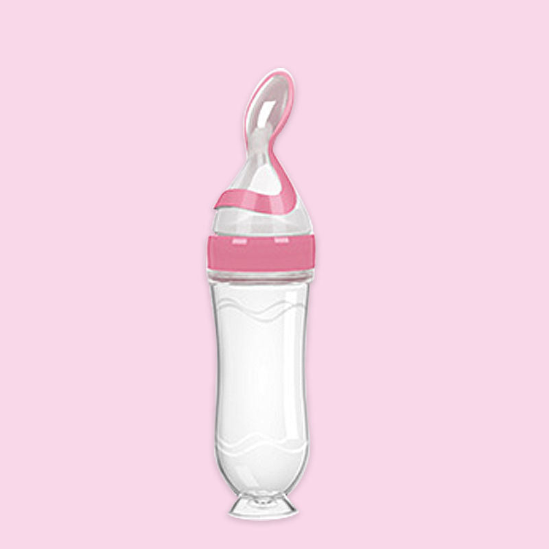 Silicone Squeeze Rice Paste Feeding Bottle for Baby - Spoon & Bottle Training