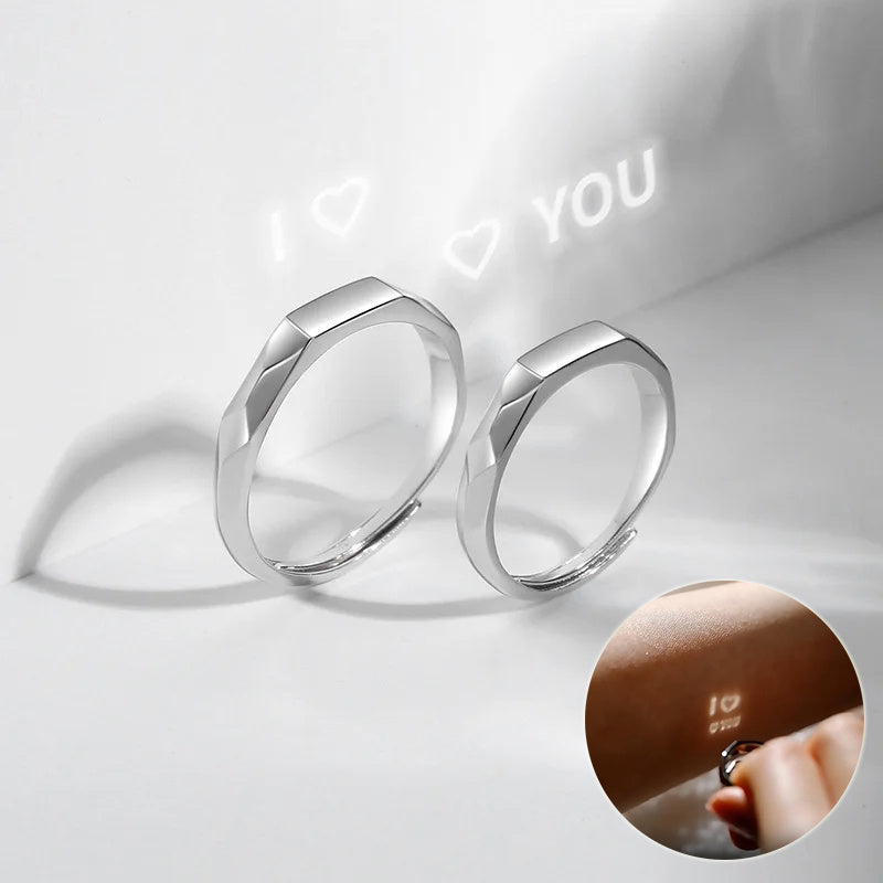 Sterling Silver Surprise Love Ring - Hidden Pattern Engagement Band