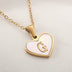 26 Letter Heart-shaped Necklace White Shell Love Clavicle Chain Necklace For Women - Minihomy