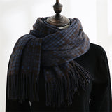 Women's Thickened Warm Tassel Plaid Cashmere Scarves