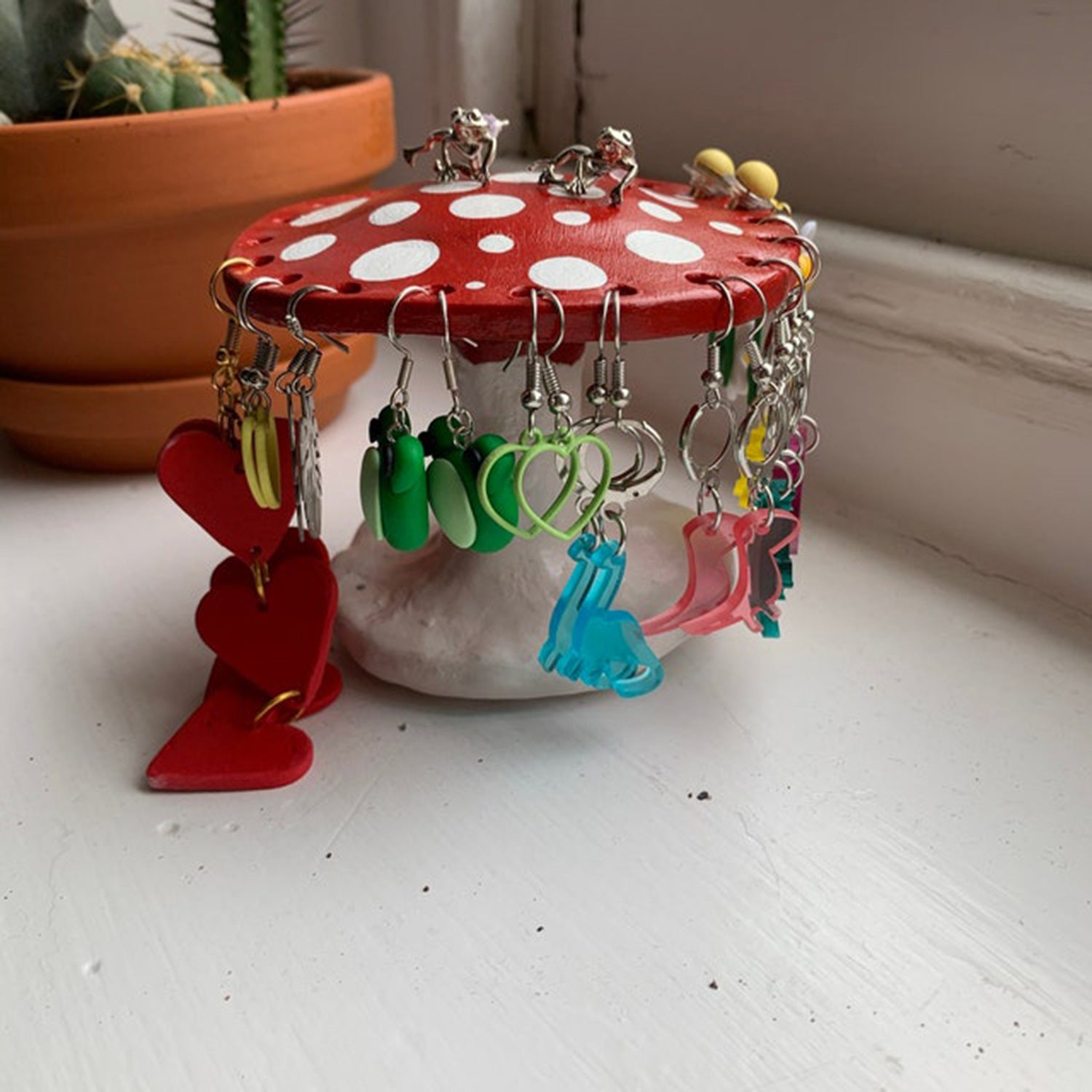 Mushroom Earring Rack Tabletop Ornaments Resin Decoration - Minihomy