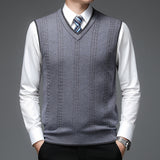 Casual Navy Solid Color Single-breasted Fitted Type Vest