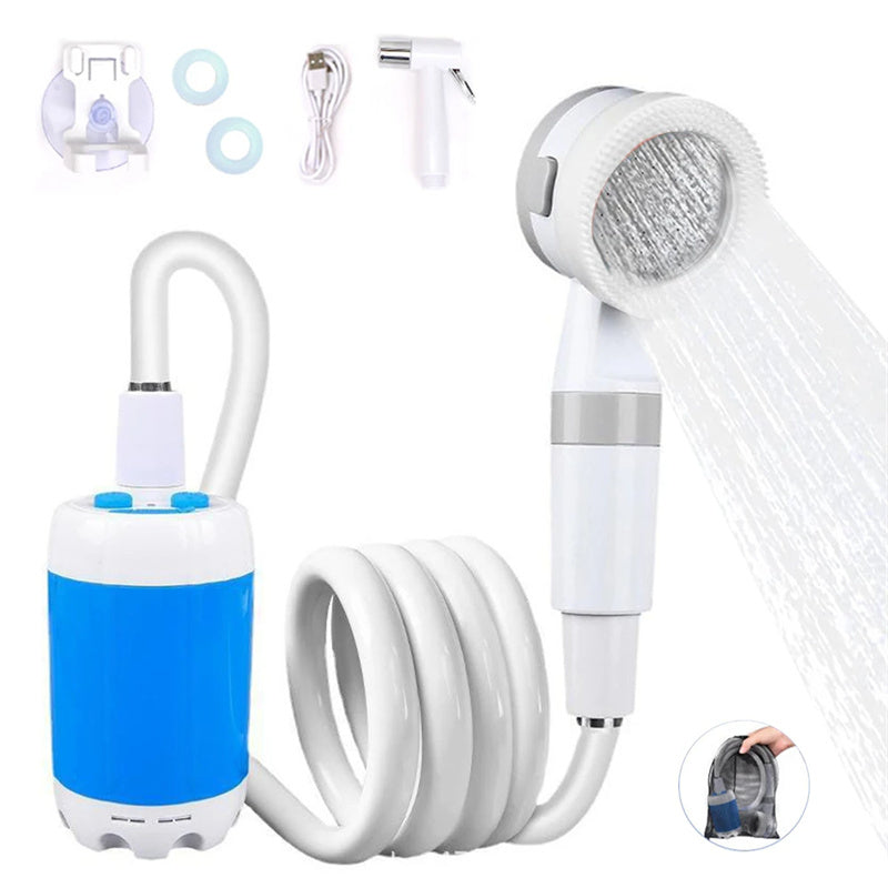 Portable Electric Camping Shower - Rechargeable, Waterproof, 5000mAh Battery, Hiking & Travel - Minihomy