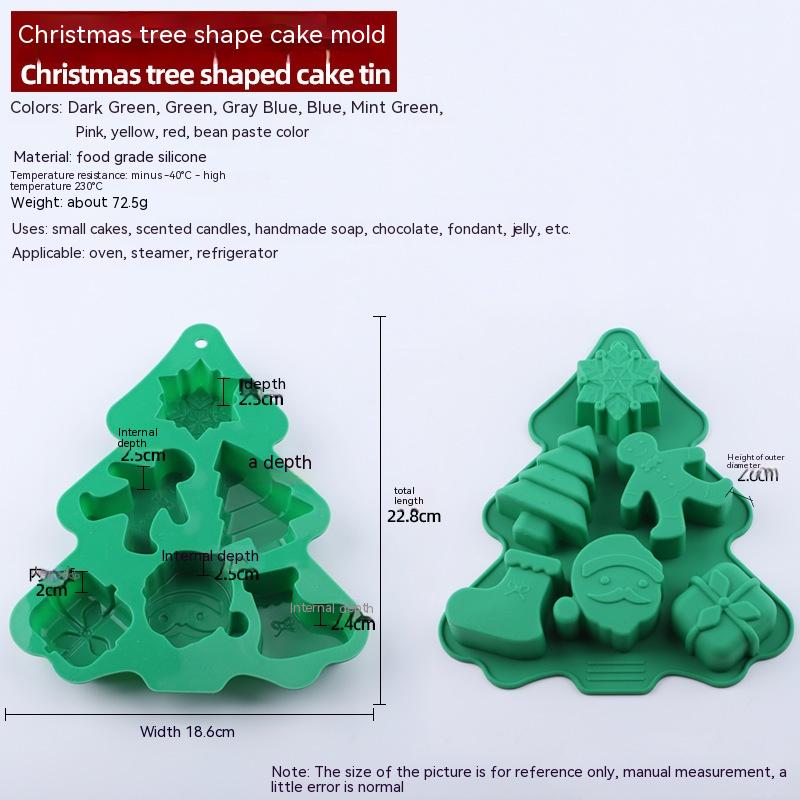 Christmas Silicone 6 Square-Shaped DIY Baking Mold