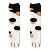 Women's Coral Fleece Cat Paw Pattern Thick Warm Socks