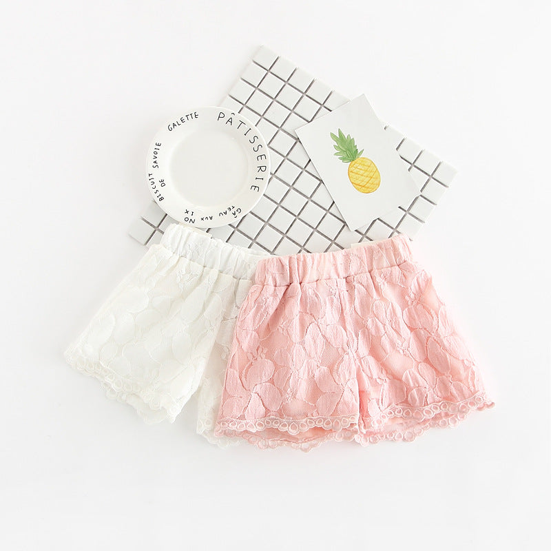 Lace shorts girls' clothing