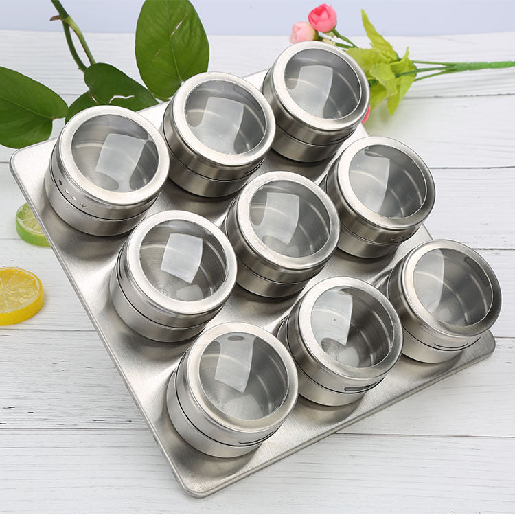 Visible Stainless Steel Spice Jar Set