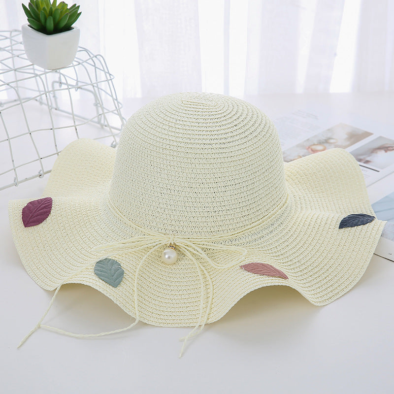 Women's Wavy Edge Big Brim Straw Hat