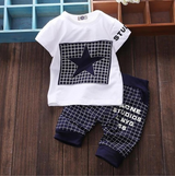 Five Star Children's Girls Boys Short Sleeve Summer Set Sports Two-Piece Set