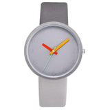 Women Watch Gray Contrast Leather Quartz Watch Women Watches Lovers Unisex Casual Ladies Wrist Watch Clock Relogio Feminino