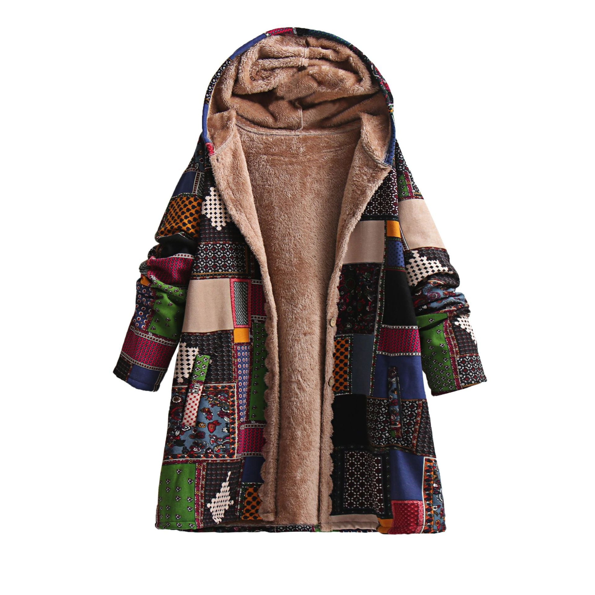 Autumn And Winter New Ethnic Style Cotton-padded Coat Hooded Cotton Jacket