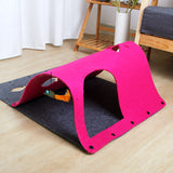 2 in 1 DIY Combined Cat Tunnel Toy Removable Felt Cat Nest House Play Dog Tunnel Tubes