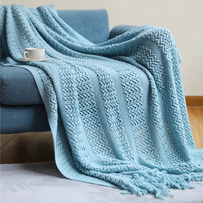 Nordic Sofa Blanket Knitting Homestay Hotel Bed Flag