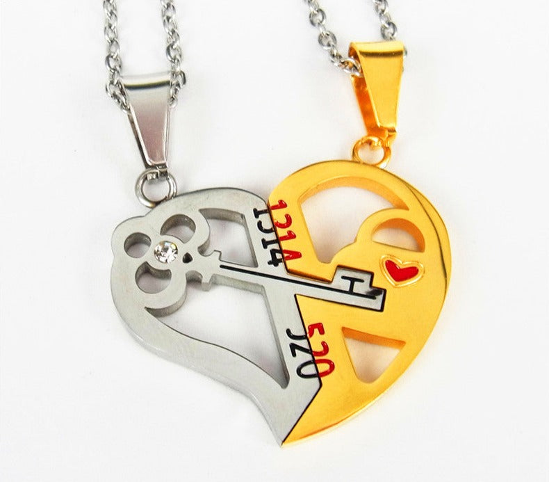 Love Key Combination Couple Necklace - Minihomy