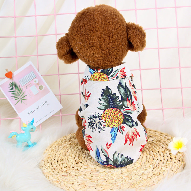 Hawaiian Teddy Small Dog Dog Shirt Cloth Cat Clothes