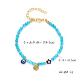 Women Blue Eyes Beads Bring You Lucky Peaceful Adjustable Bracelet