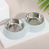 Double Cat Bowls with Water Fountain, Wheat Straw Pet Bowls for Food and Drink, Cute Cat Supplies