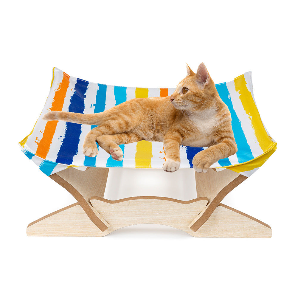 Indulge Your Feline Friend with a Luxurious Wooden Cat Hammock! - Minihomy