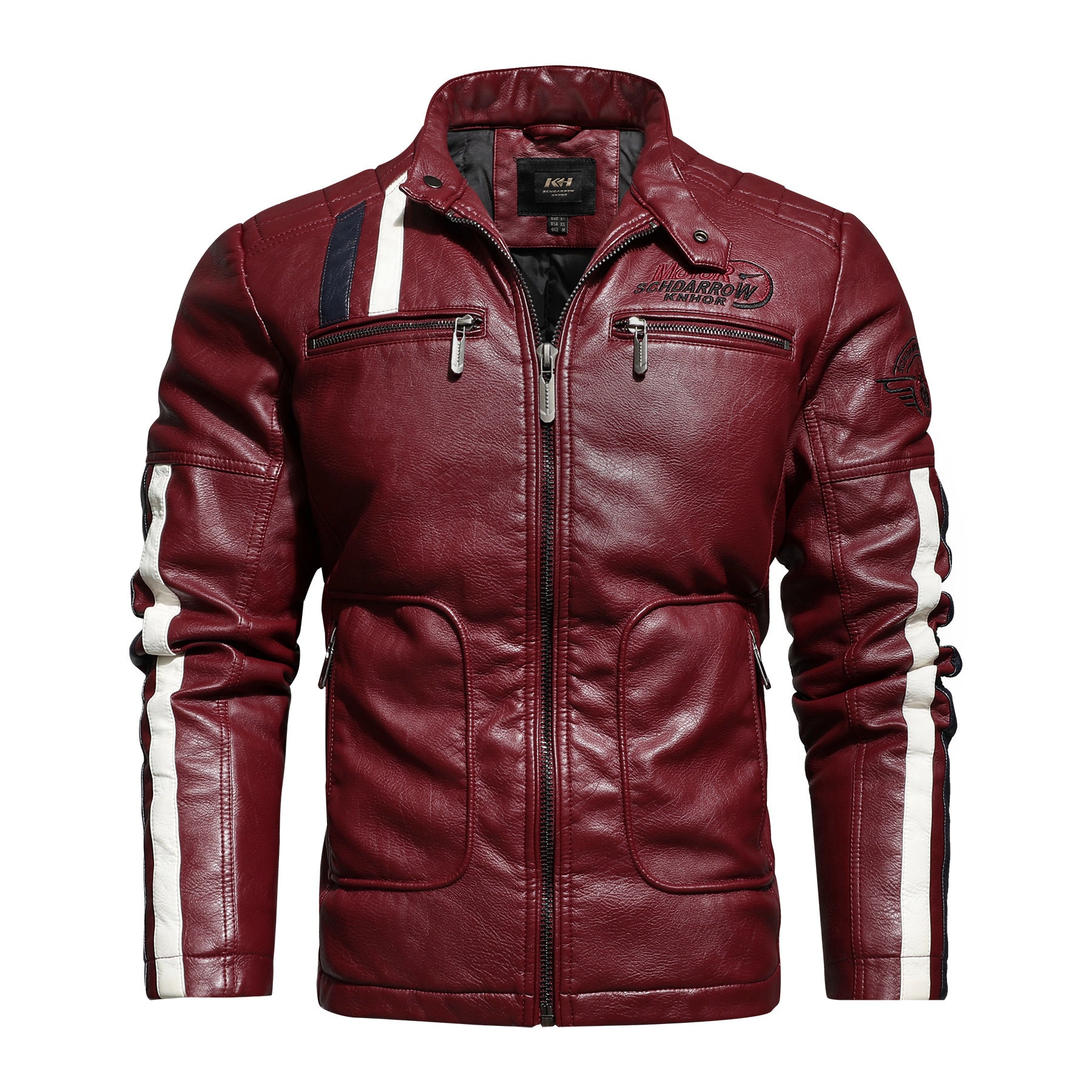 Men's PU Leather Clothing Tide Motorcycle Jacket Washed Plus Cotton Jacket