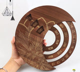 Wooden Wall Calendar Custom Round Perpetual Calendar