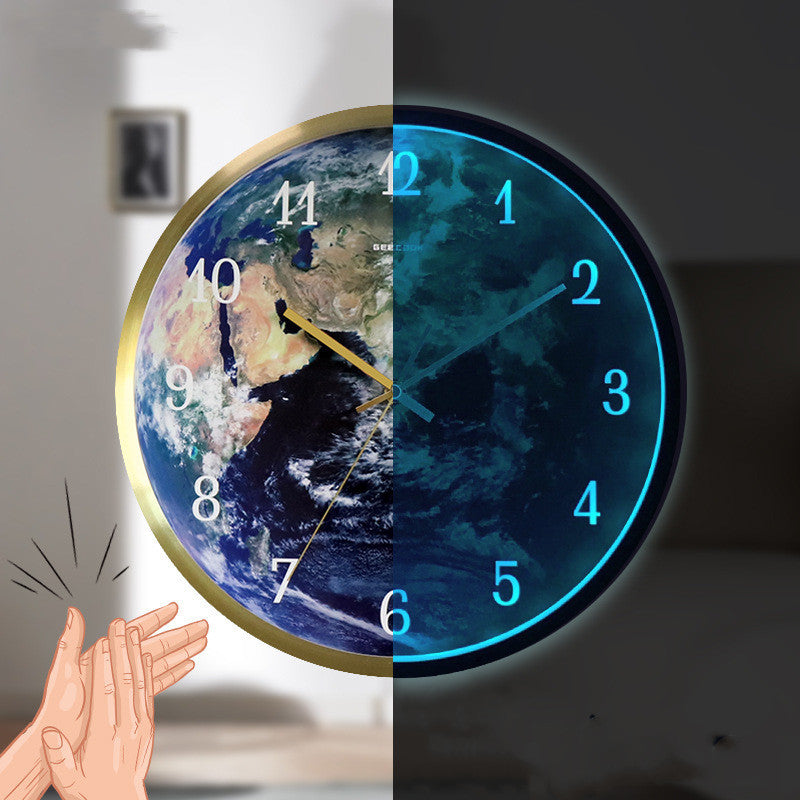 Voice-Activated LED Wall Clock - Creative Luminous Timepiece