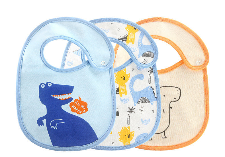 Waterproof Baby Bibs with Adjustable Neck Closure, Cute Patterns for 0-3 Years