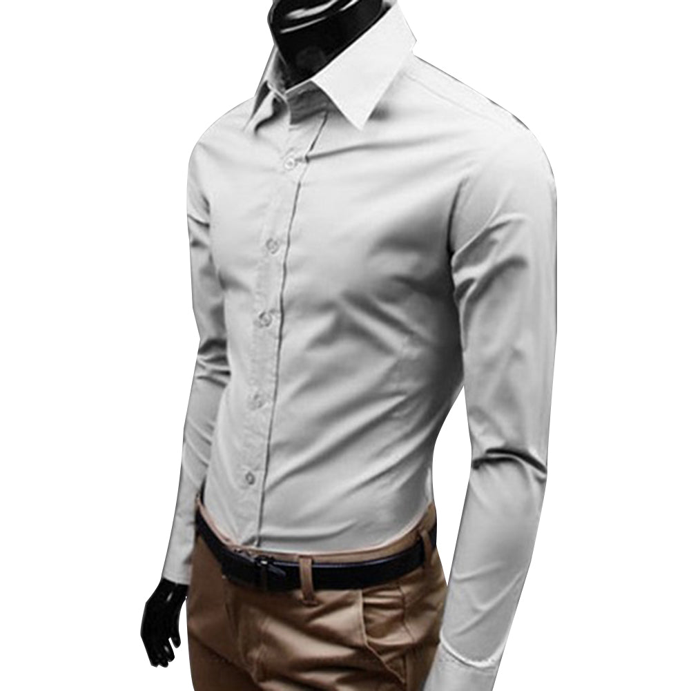 Business Shirt Candy Color Men's Casual Long-Sleeved Shirt