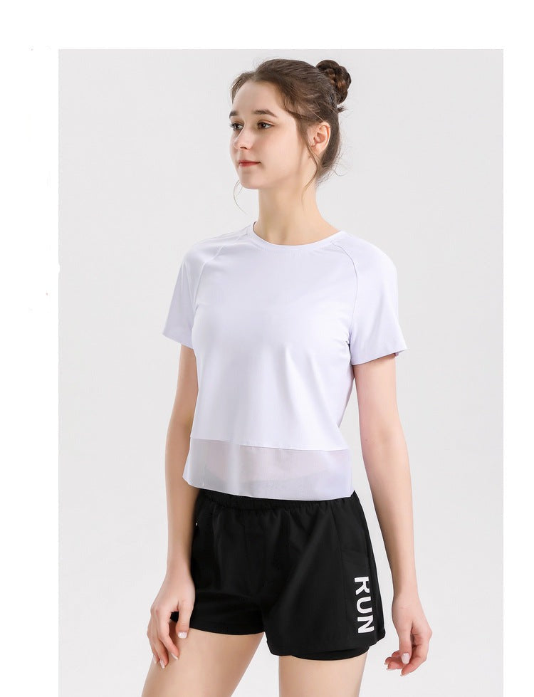 Yoga Exercise Fitness Running Top Women Short SLeeves