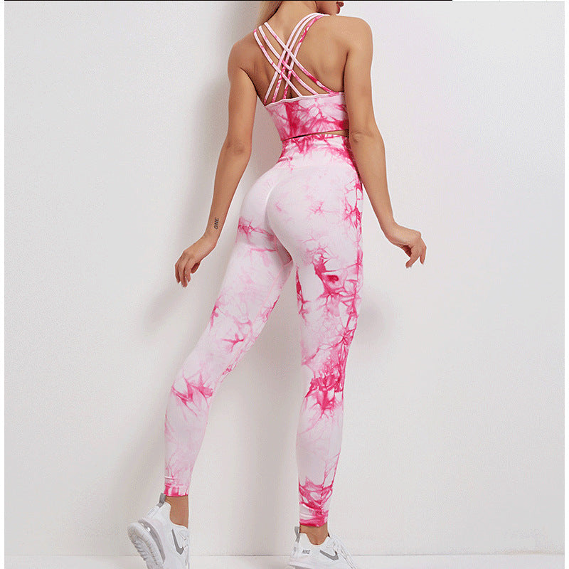 Tie-Dye Yoga Wear Women'S Sports Fitness Suit