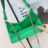 Underarm Bag Jelly Sole Bag Transparent Chain One-shoulder Portable