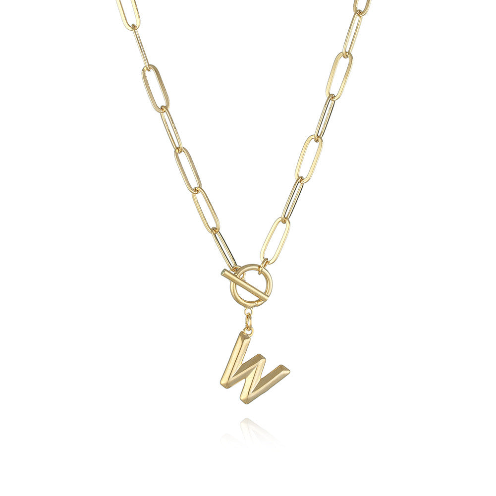 Letter Necklace Real Gold Plated Trend Hip Hop Necklace - Minihomy