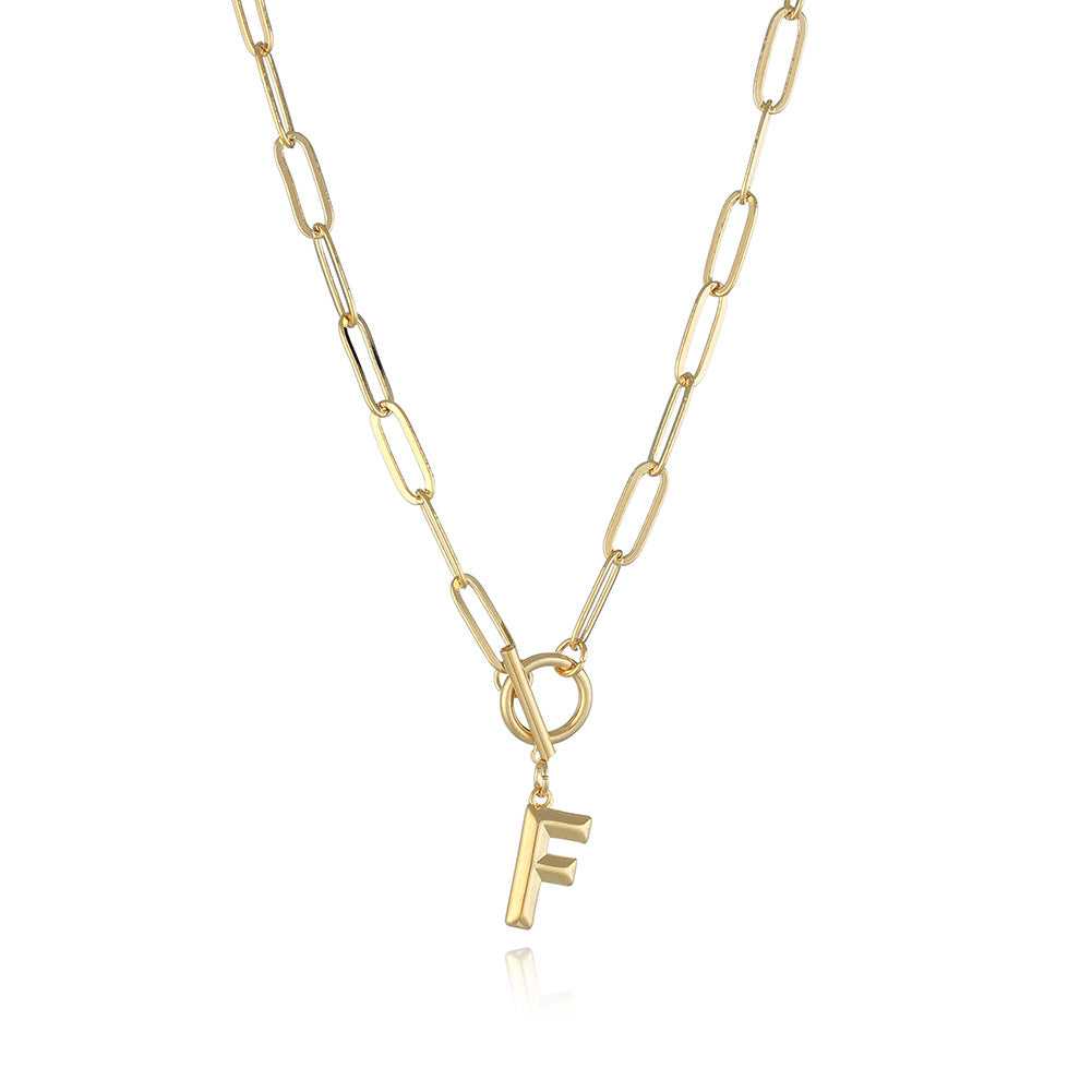 Letter Necklace Real Gold Plated Trend Hip Hop Necklace - Minihomy