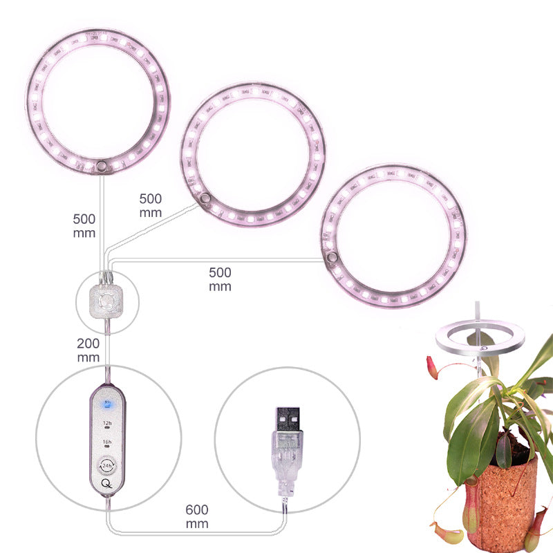 LED Grow Light Full Spectrum Angel Ring Phyto Grow Lamp USB Phytolamp