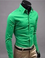 Business Shirt Candy Color Men's Casual Long-Sleeved Shirt