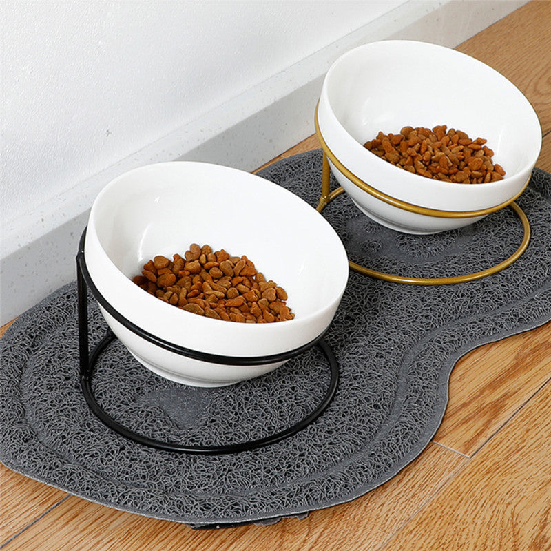 Tilting Pet Bowl Rack Water Bowl Cat Bowl Ceramic Cat Bowl