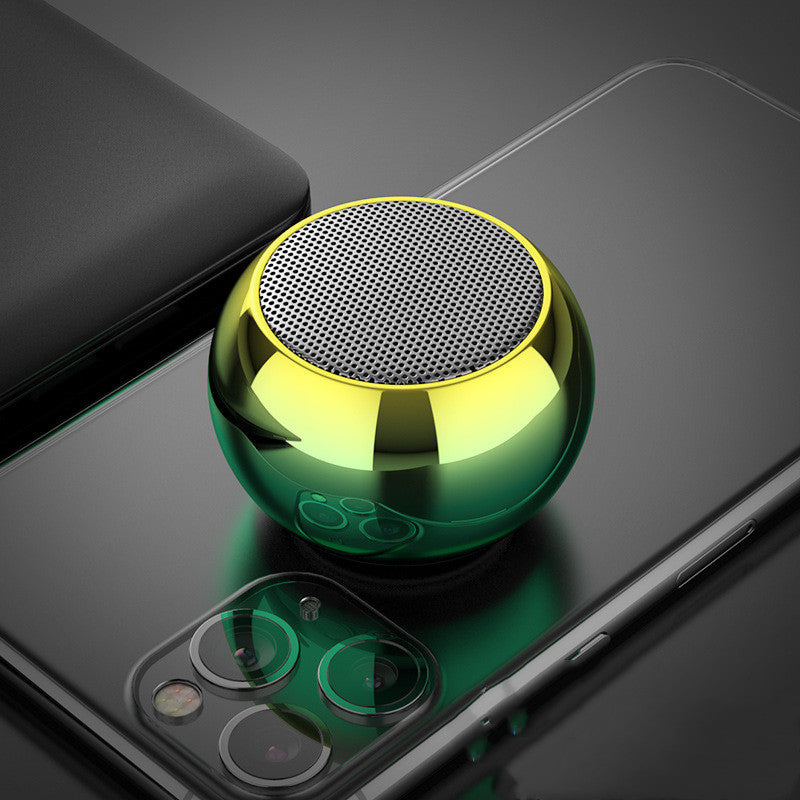 M3 Colorful Wireless Speakers 3D Mini Electroplating Round Steel Cannon Blue tooth Speaker Radio Support U Disk Subwoofer - Minihomy