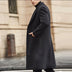 British men's long trench coat wool - Minihomy