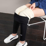 Winter Fleece Black Leggings Thick Trousers