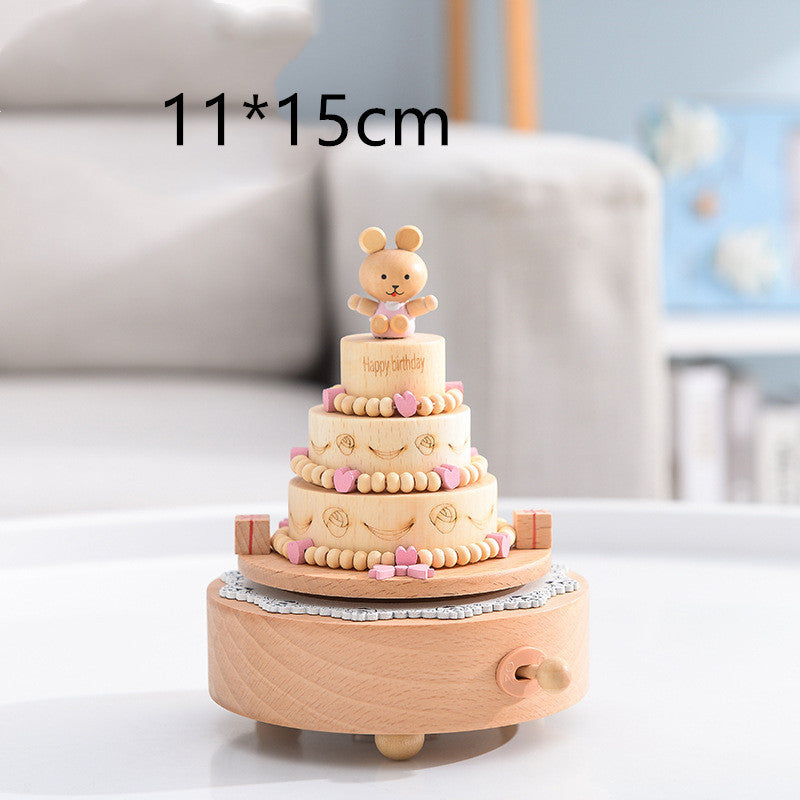 Music Boxes Innovative Rotating Musical Box Wooden Music Box Table Decoration - Minihomy