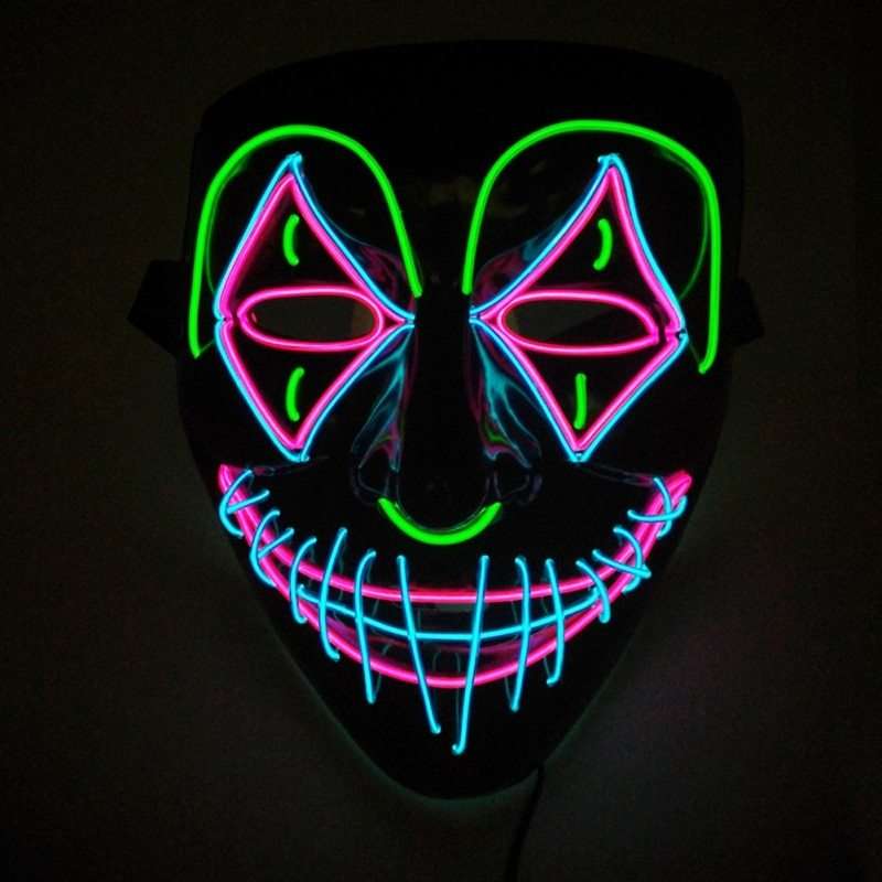 Eyebrow Double Star Eye Mask Halloween LED Glowing Mask