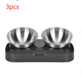 Pet Stainless Steel Bowl Pet Double Night - Minihomy