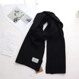 Short Knitted Plain Striped Scarves for Men and Women