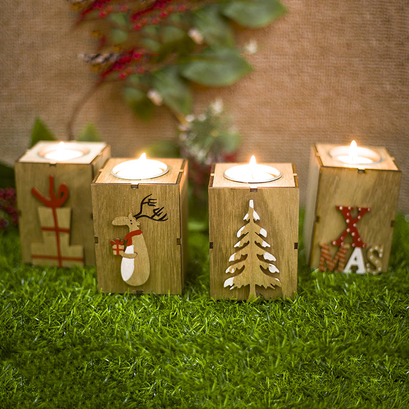 Mini Christmas Tree Elk Candlestick Decoration Merry Christmas Gifts - Minihomy