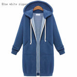 Hooded Long Sleeve Sweater Fleece Long Jacket