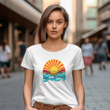 Nostalgic Retro Sunset Rays Graphic Unisex t-shirt