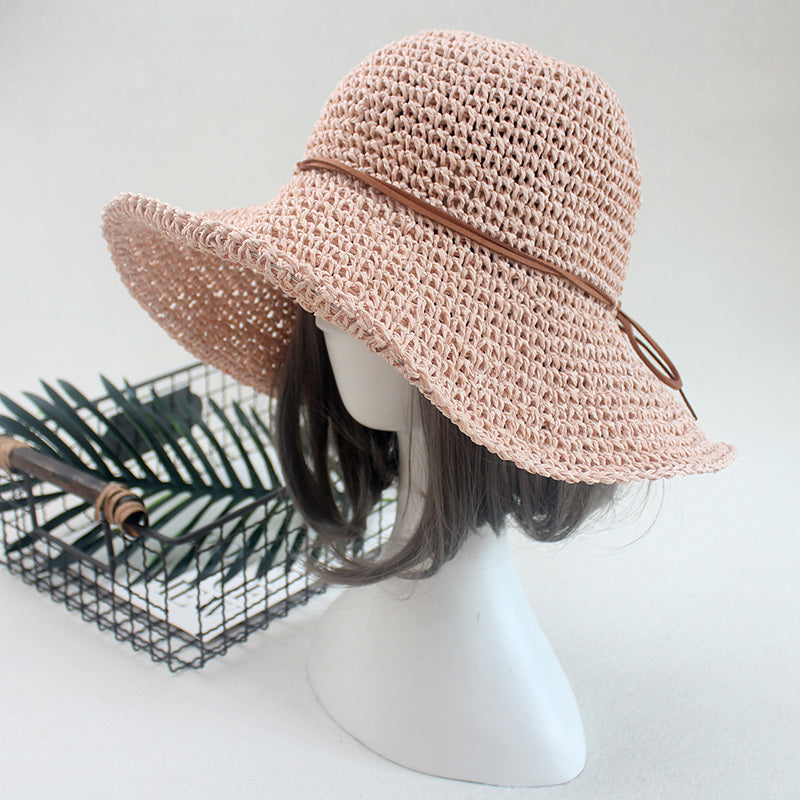 Straw Hat Sunshade Foldable Travel Beach Straw Hat