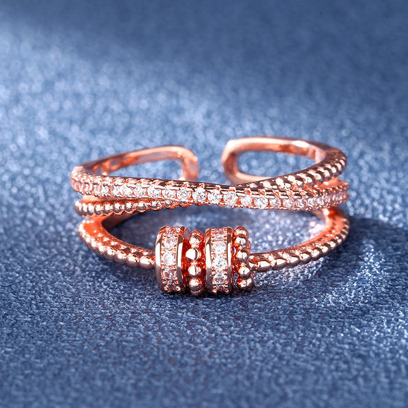 Come And Go Diamond-studded Rotating Rings