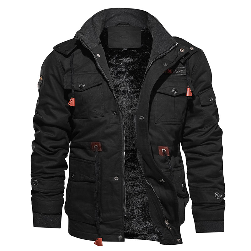 Men Winter Fleece Jacket - Warm Hooded Coat