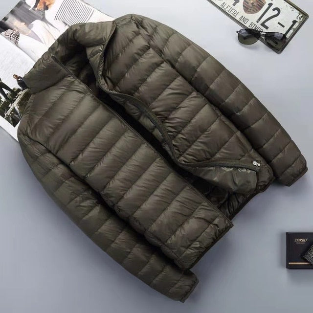 Lightweight Down Jacket Hooded Men Short - Minihomy