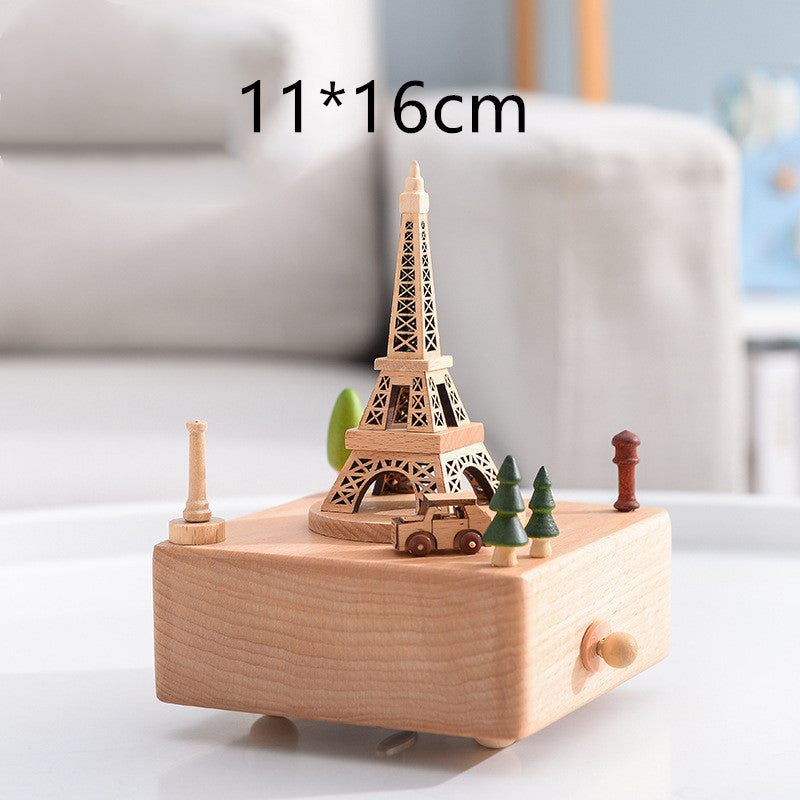 Music Boxes Innovative Rotating Musical Box Wooden Music Box Table Decoration - Minihomy